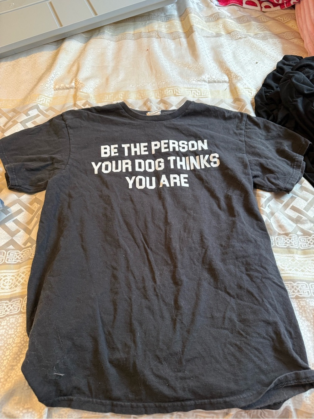 Dog Lovers Black T-Shirt - "Be The Person Your Dog Thinks You Are"
